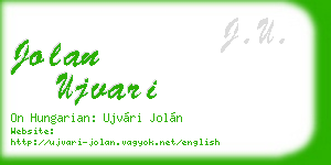 jolan ujvari business card