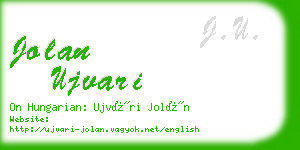 jolan ujvari business card